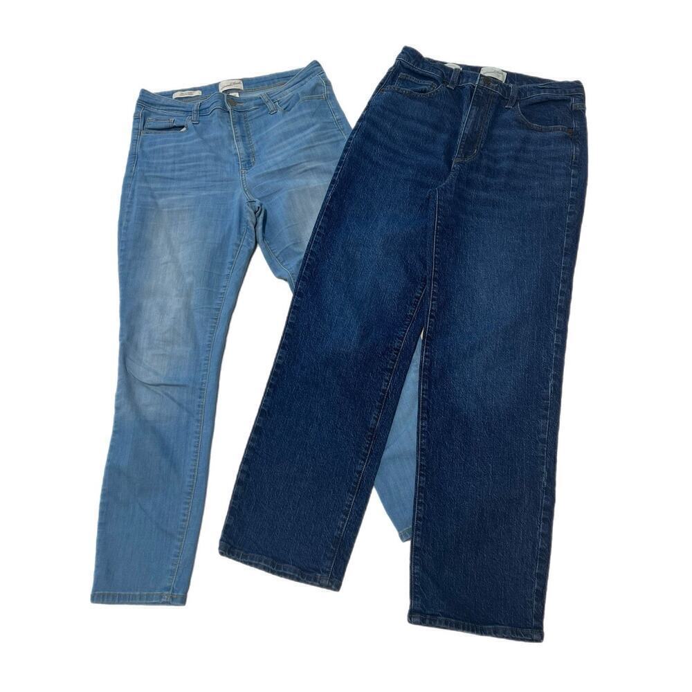 Lot 2 Pair Universal Thread High Rise Straight Skinny Stretch Denim Jeans 8 R